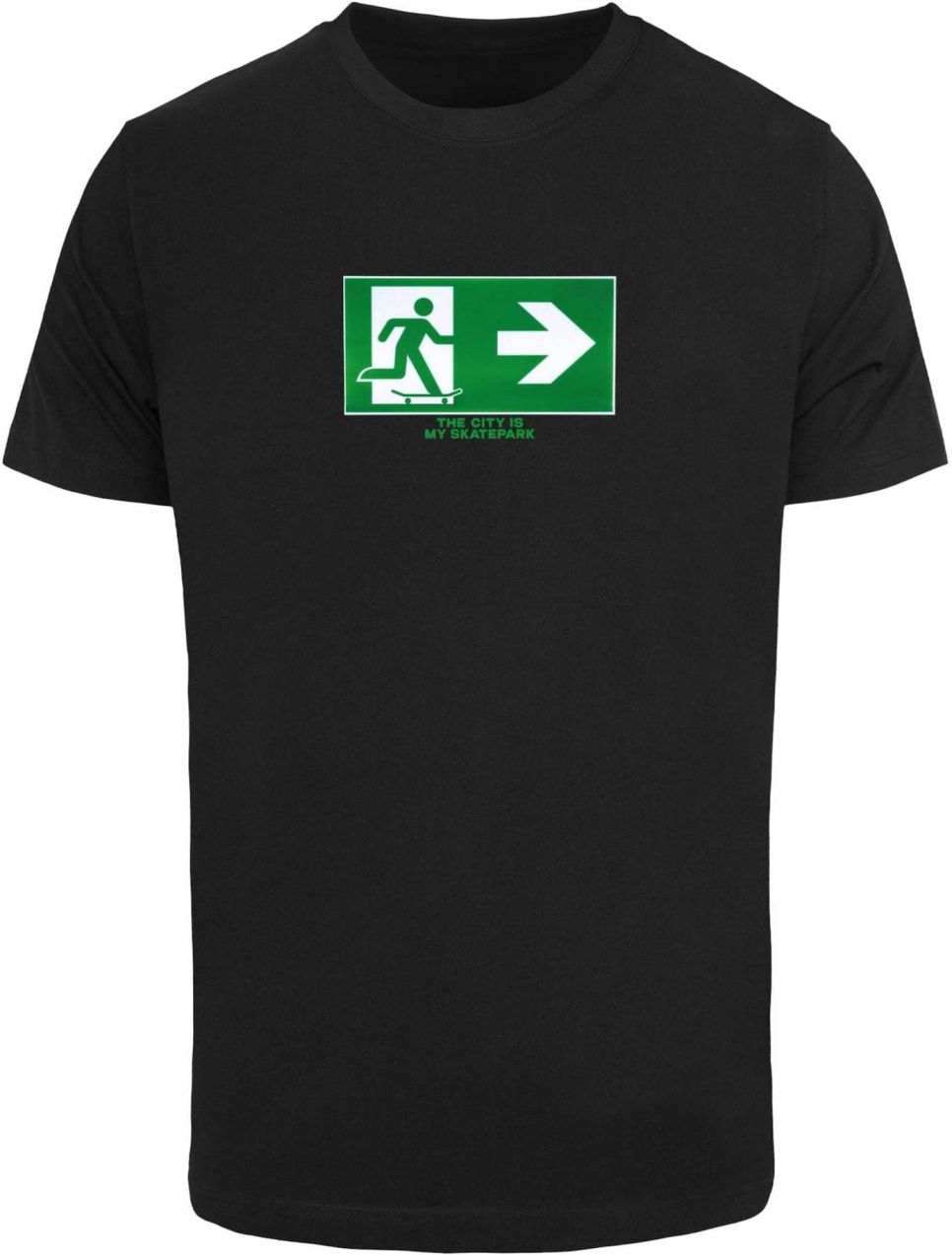 Mister Tee Tričko 'Skate Exit'  zelená / čierna / biela