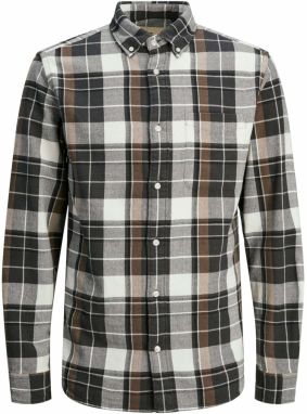 JACK & JONES Košeľa 'JPRBLUBrook'  hnedá / sivá / čierna / biela