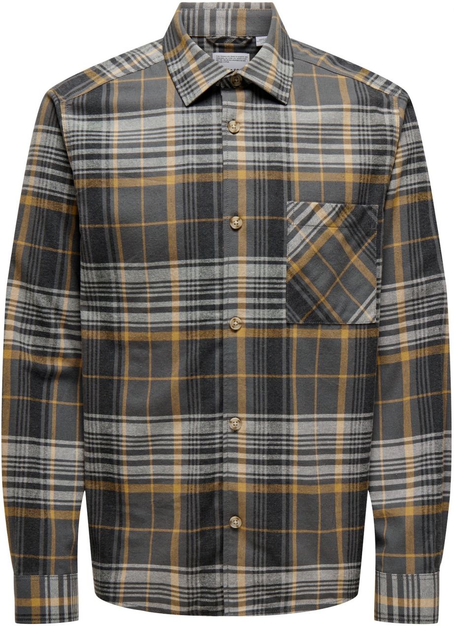 Only & Sons Košeľa 'ONSMason'  koňaková / kapučíno / tmavohnedá