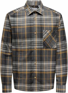 Only & Sons Košeľa 'ONSMason'  koňaková / kapučíno / tmavohnedá