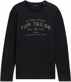 TOM TAILOR Tričko  sivá / čierna / biela