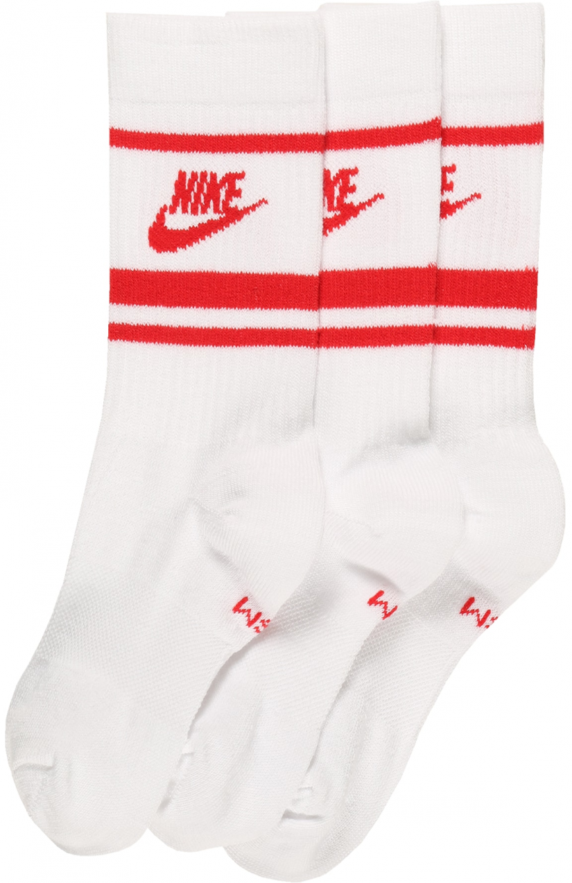 Nike Sportswear Ponožky 'Everyday Essential'  červená / biela