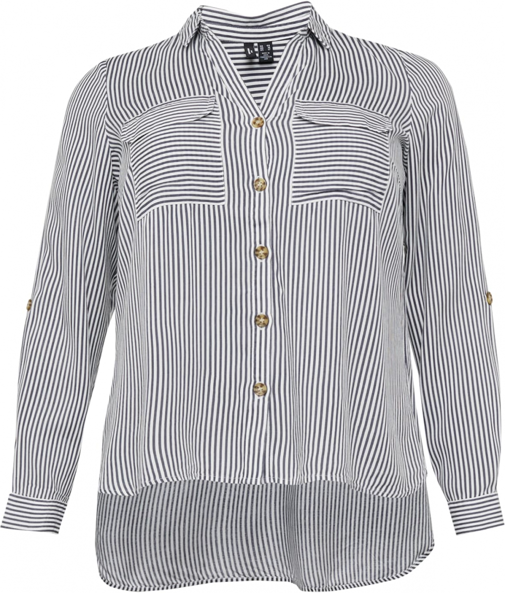 Vero Moda Curve Blúzka 'VMBumpy'  tmavosivá / biela