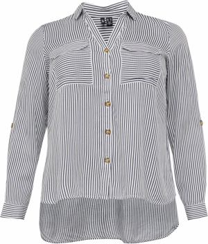 Vero Moda Curve Blúzka 'VMBumpy'  tmavosivá / biela