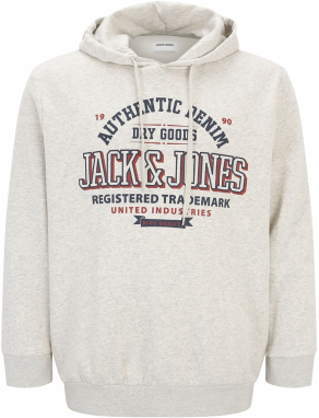 Jack & Jones Plus Mikina  námornícka modrá / hrdzavohnedá / biela melírovaná
