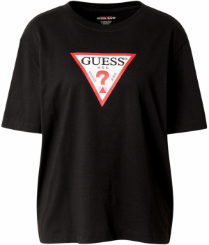 GUESS JEANS Tričko 'ICONIC'  červená / čierna / biela