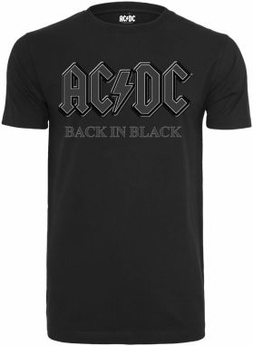 Merchcode Tričko 'ACDC Back In Black'  striebornosivá / čierna / biela