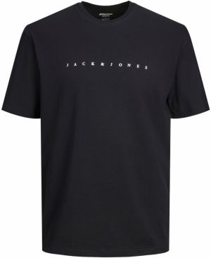 JACK & JONES Tričko 'Star'  čierna / biela