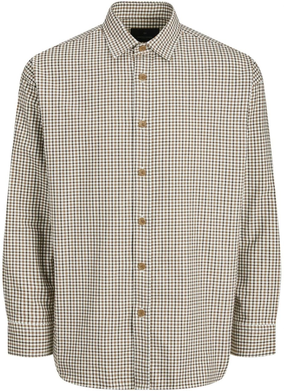 JACK & JONES Košeľa 'JPRBLAbradfort'  karamelová / čierna / biela