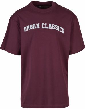 Urban Classics Tričko  vínovo červená / biela