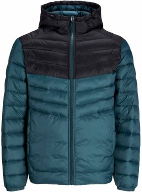 Jack & Jones Plus Prechodná bunda 'JJESPRINT'  petrolejová / čierna