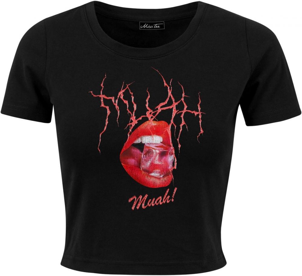 Mister Tee Tričko 'Muah'  karmínovo červená / čierna / biela
