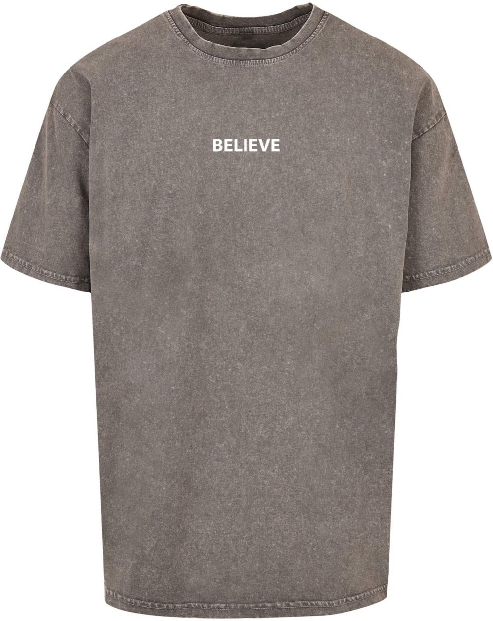 Merchcode Tričko 'Believe Front'  sivý denim / biela