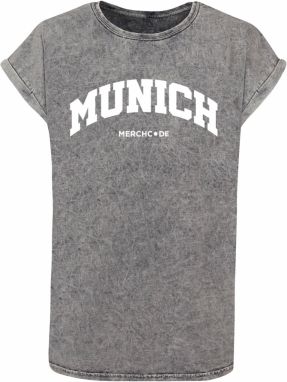 Merchcode Tričko 'Munich Wording'  čadičová / biela