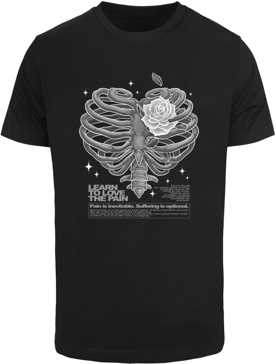 Mister Tee Tričko 'Heart Cage'  sivá / čierna / biela