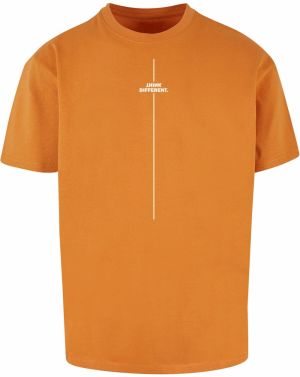 Merchcode Tričko 'Think Different'  oranžová / biela