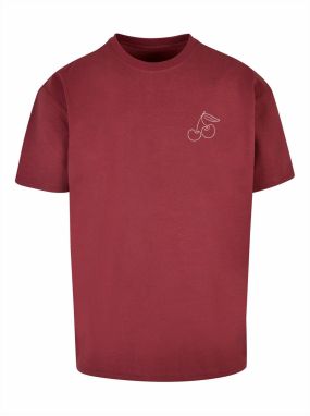 Merchcode Tričko 'Cherry'  čerešňová / biela