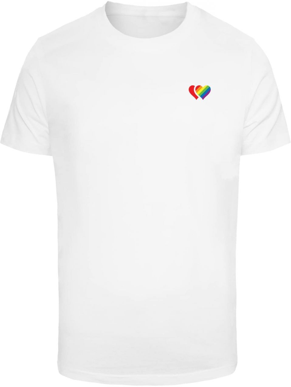 Mister Tee Tričko 'Double Hearts Pride'  žltá / fialová / ohnivo červená / biela