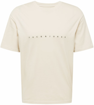 JACK & JONES Tričko 'JJEStar'  krémová / čierna