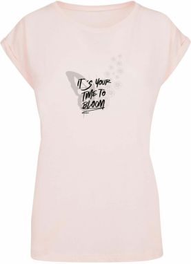 Merchcode Tričko 'Its Your Time To Bloom'  sivá / púdrová / čierna