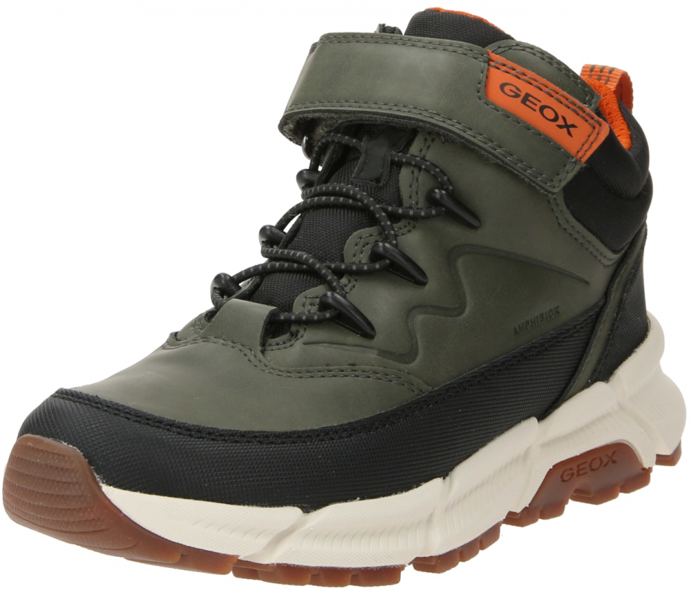 GEOX Čižmy 'Flexyper'  kaki / oranžová / čierna