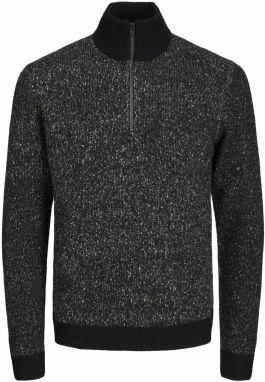 JACK & JONES Sveter 'JCOSpace'  čierna / čierna melírovaná