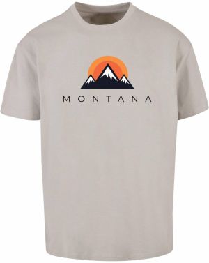 Merchcode Tričko 'Montana'  sivá / oranžová / čierna / biela