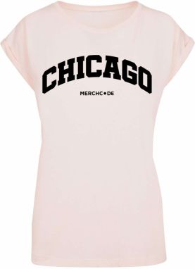 Merchcode Tričko 'Chicago'  púdrová / čierna