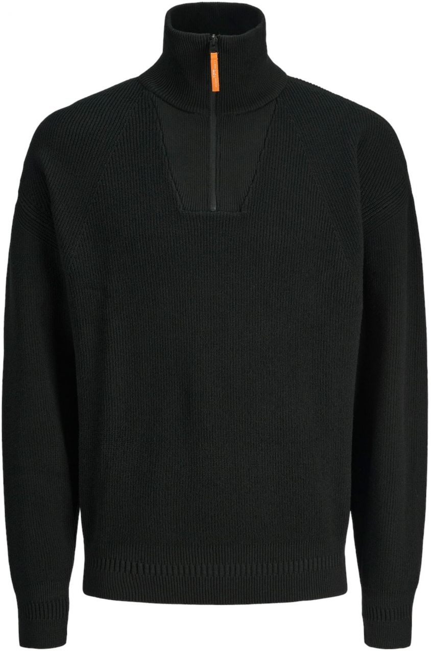 JACK & JONES Sveter  tmavooranžová / čierna