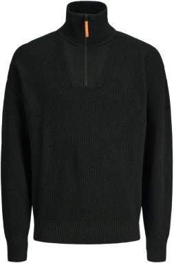 JACK & JONES Sveter  tmavooranžová / čierna