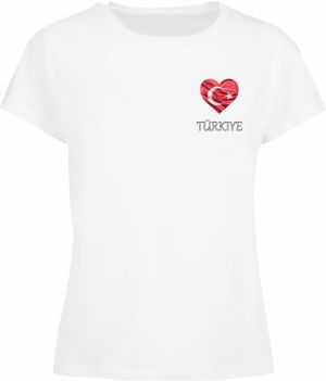 Merchcode Tričko 'Turkey'  rubínová / biela