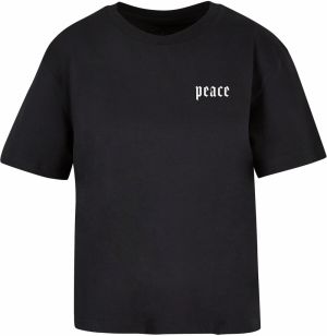 Miss Tee Tričko 'Peace Hand'  sivá / čierna / biela