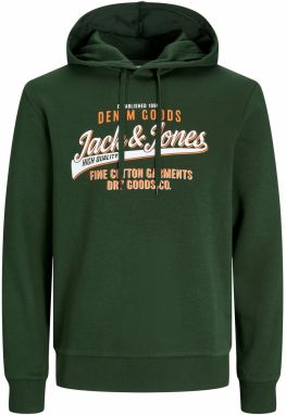 Jack & Jones Plus Mikina  olivová / mandarínková / biela