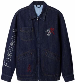 Desigual Prechodná bunda  modrá / tmavomodrá / modrá denim / zmiešané farby