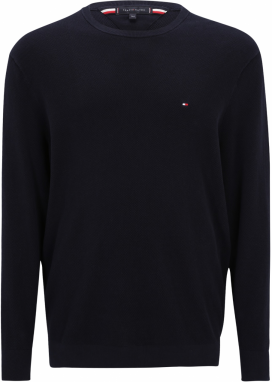 Tommy Hilfiger Big & Tall Sveter 'ESSENTIAL'  tmavomodrá / červená / šedobiela