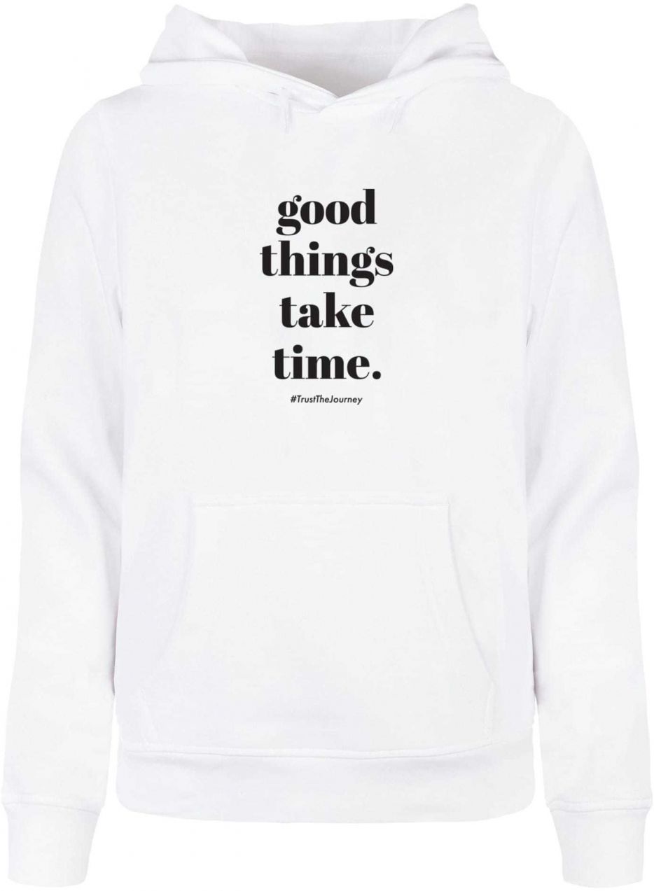 Merchcode Mikina 'Good Things Take Time'  čierna / biela