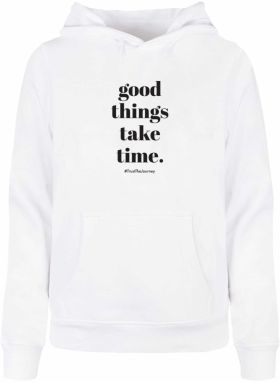 Merchcode Mikina 'Good Things Take Time'  čierna / biela