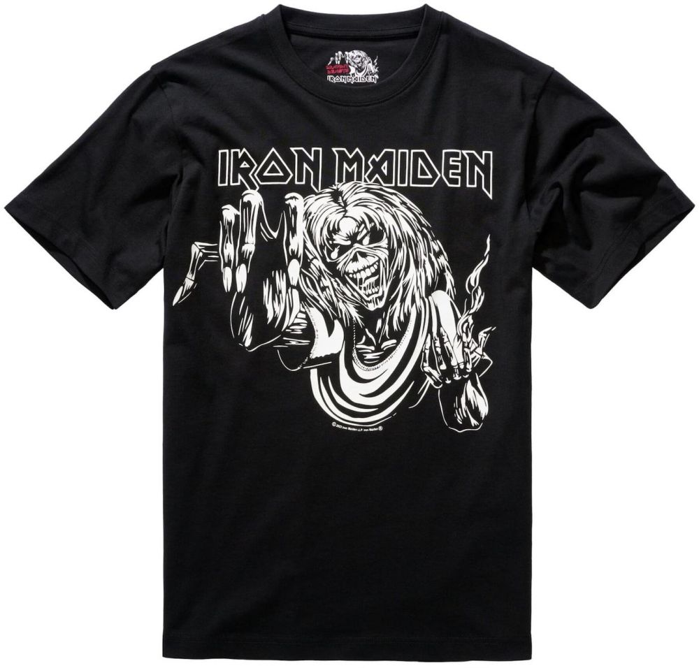 Brandit Tričko 'Iron Maiden'  čierna / biela