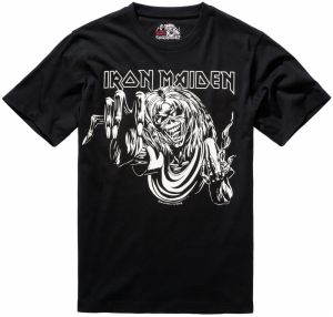 Brandit Tričko 'Iron Maiden'  čierna / biela