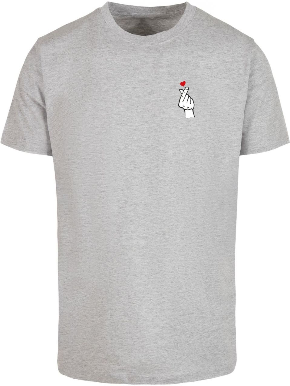 Mister Tee Tričko 'Love Sign 2.0'  sivá melírovaná / červená / čierna / biela