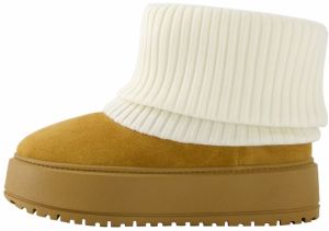 Bershka Snehule  krémová / farba ťavej srsti
