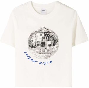 Bershka Tričko  modrá / strieborná / šedobiela