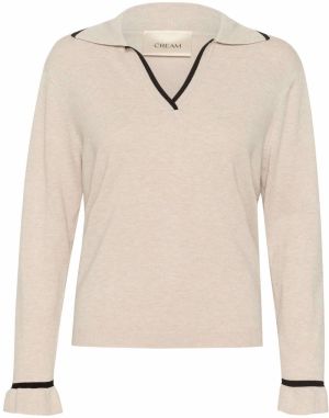 Cream Sveter 'CRVillea'  piesková / čierna