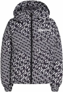 KARL LAGERFELD JEANS Zimná bunda  čierna / biela