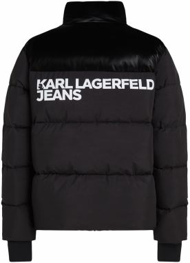 KARL LAGERFELD JEANS Zimná bunda  čierna / biela
