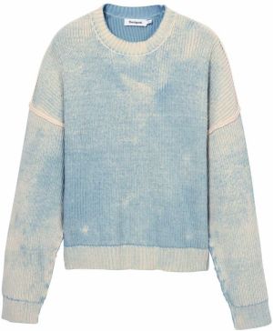 Desigual Sveter  modrá / biela