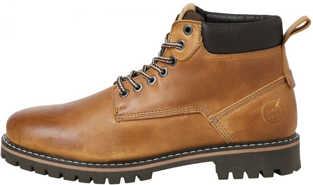 JACK & JONES Šnurovacie čižmy 'JFWQueensway'  horčicová / čierna