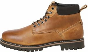 JACK & JONES Šnurovacie čižmy 'JFWQueensway'  horčicová / čierna