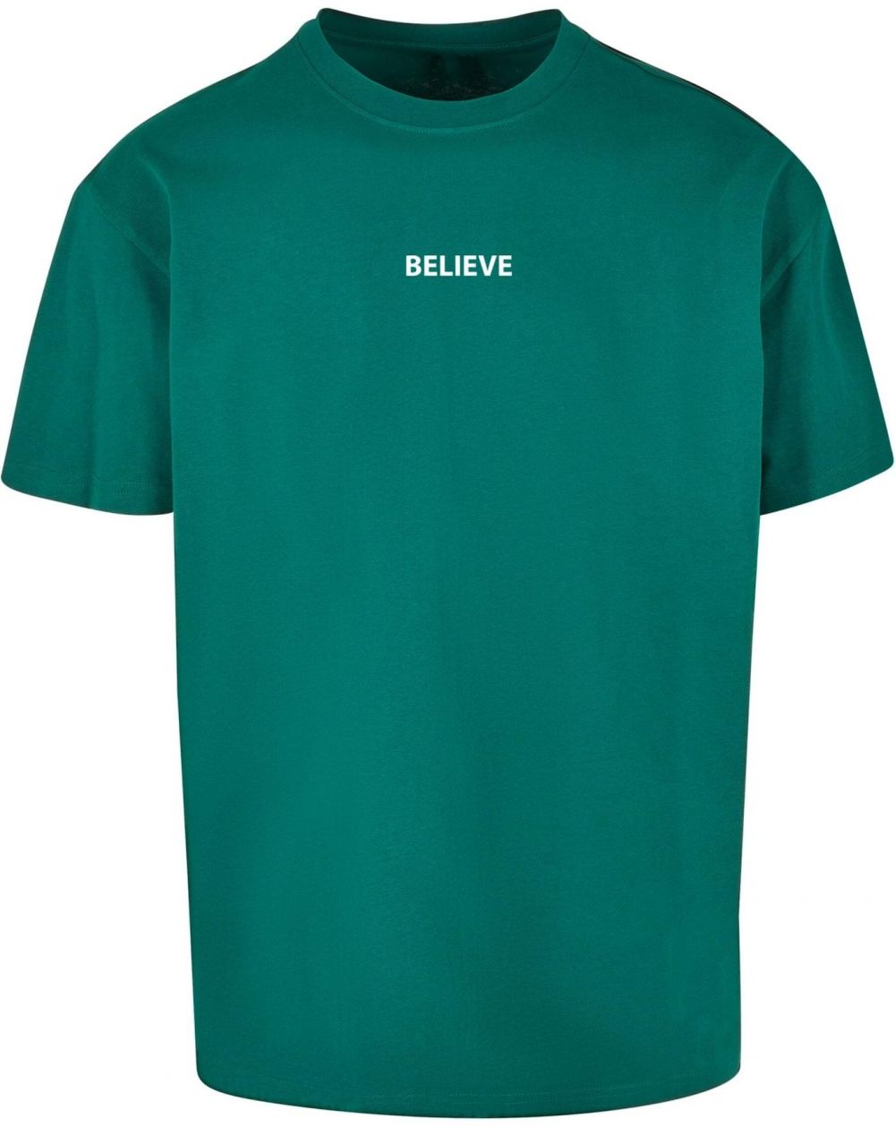 Merchcode Tričko 'Believe Front'  zelená / biela