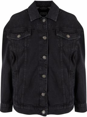 Urban Classics Prechodná bunda  čierny denim
